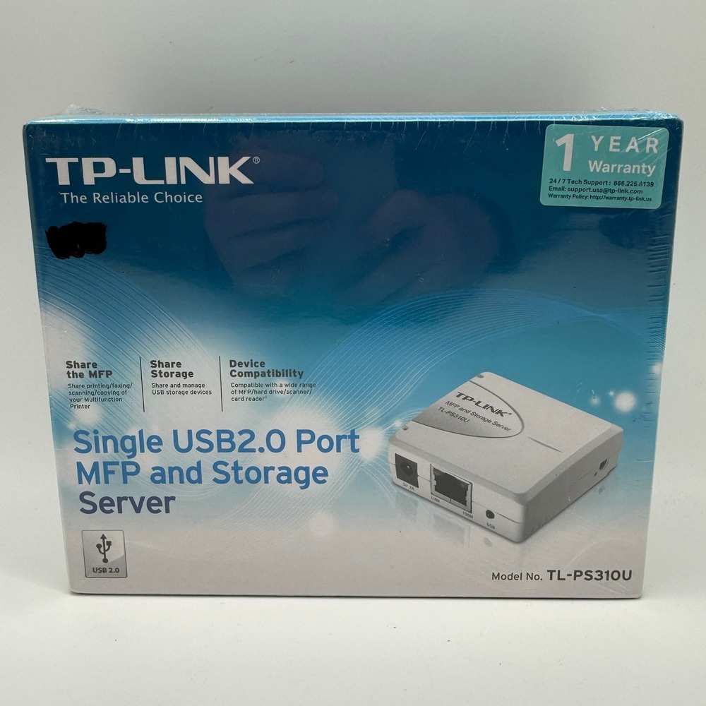 TP-Link TL-PS310U USB 2.0 Port MFP and Storage Server White New Sealed